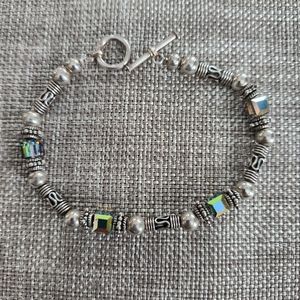 Silpada Silver and Iridescent Bracelet